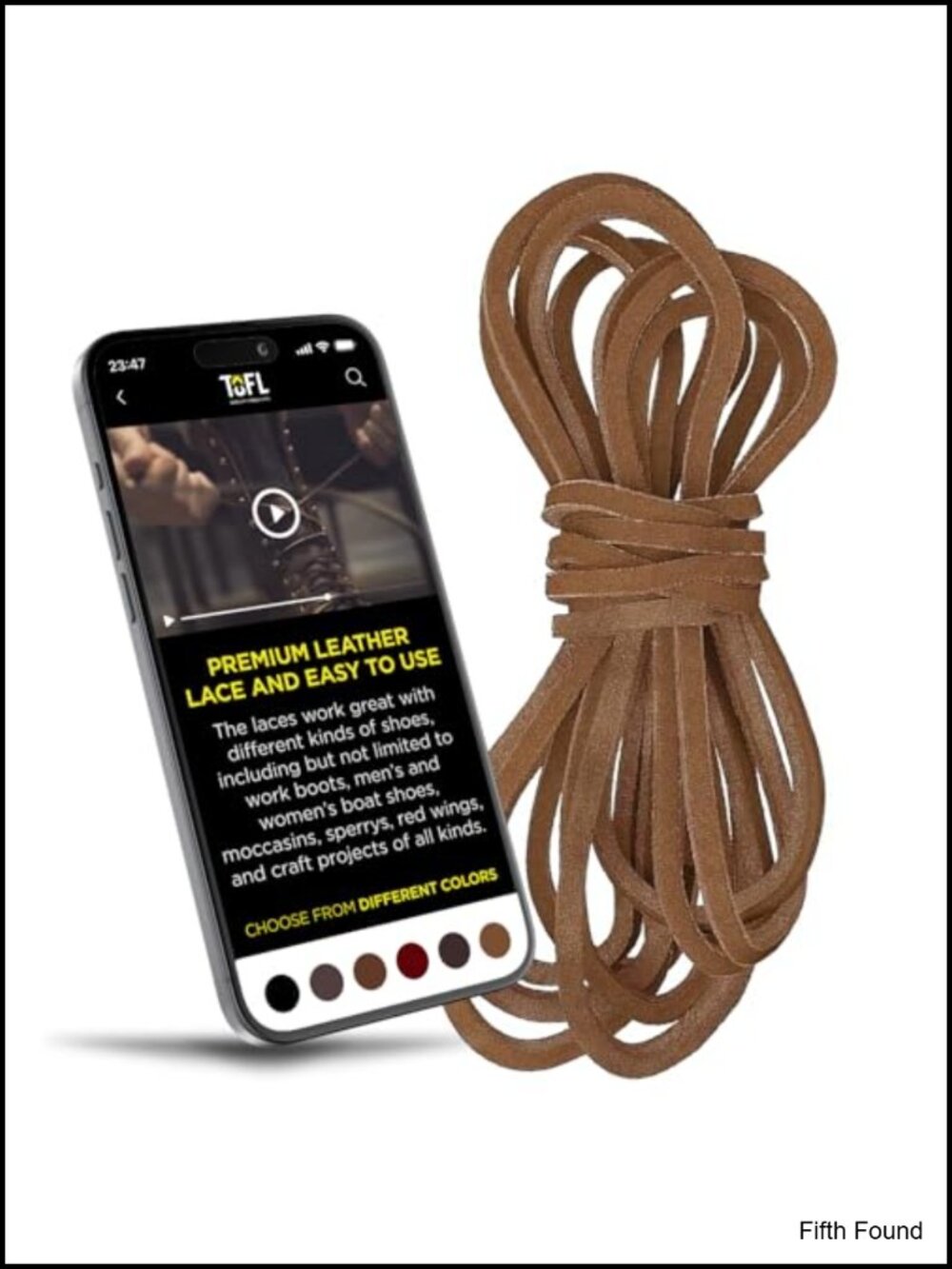 108" Leather Boot Laces - 9/64" Thick Flat Cowhide for Work & Hiking Boots